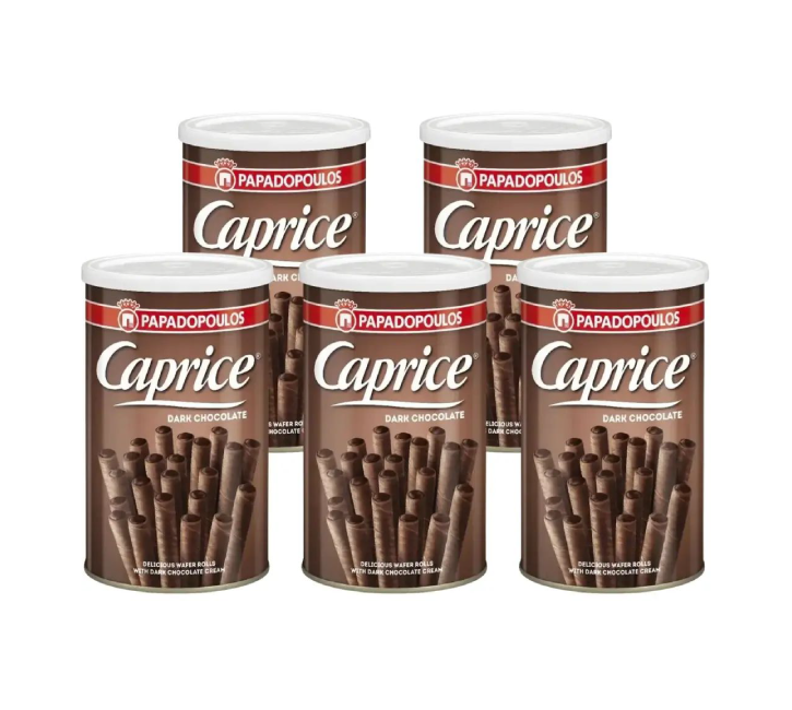 Papadopoulos Caprice Dark Chocolate Wafer Rolls - (5x115g)