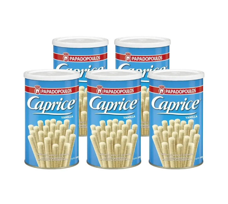 Papadopoulos Caprice Vanilla Wafer Rolls - (5x115g)