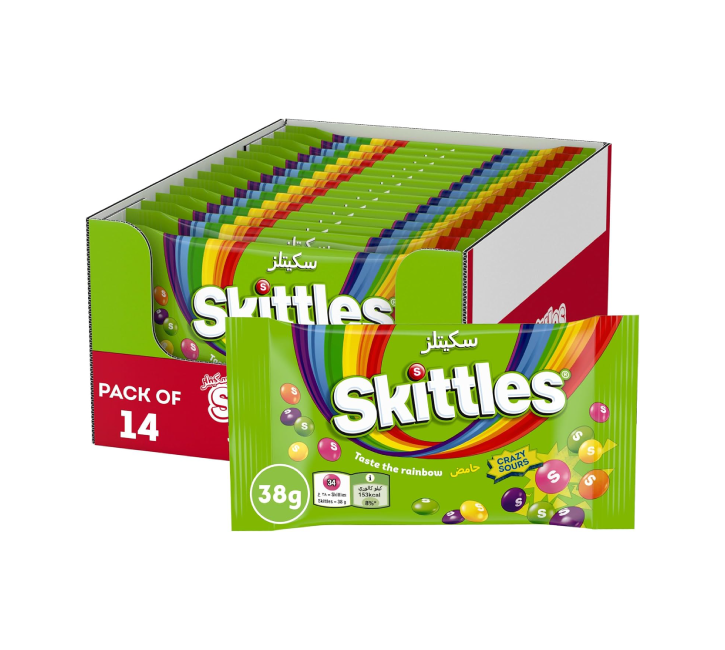 Skittles Crazy Sours Candy (14x38g)