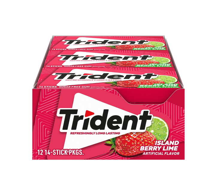 Trident Island Berry Lime Sugar Free Gum 12x14Sticks