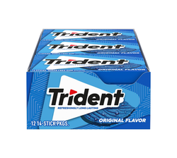Trident Original Sugar Free Gum - 12 Packs of 14 Sticks