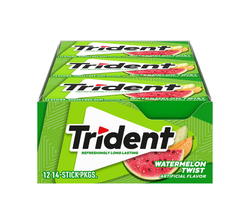 Trident Watermelon Twist Sugar Free Gum - 12 Packs of 14 Sticks
