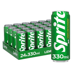 Sprite Regular Lemon Lime Flavoured Carbonated Soft Drink Cans - (24x330ml)