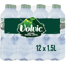 Volvic Natural Mineral Water Plastic Bottles (12x1.5L)