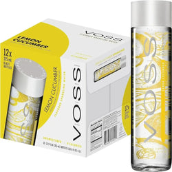 Voss Lemon & Cucumber Sparkling Water Glass Bottles – (12×375ml)