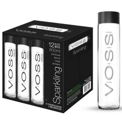 Voss Sparkling Water Glass Bottle - (12x800ml)