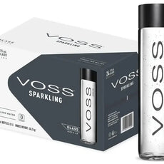 Voss Sparkling Water Glass Bottles (24x375ml)