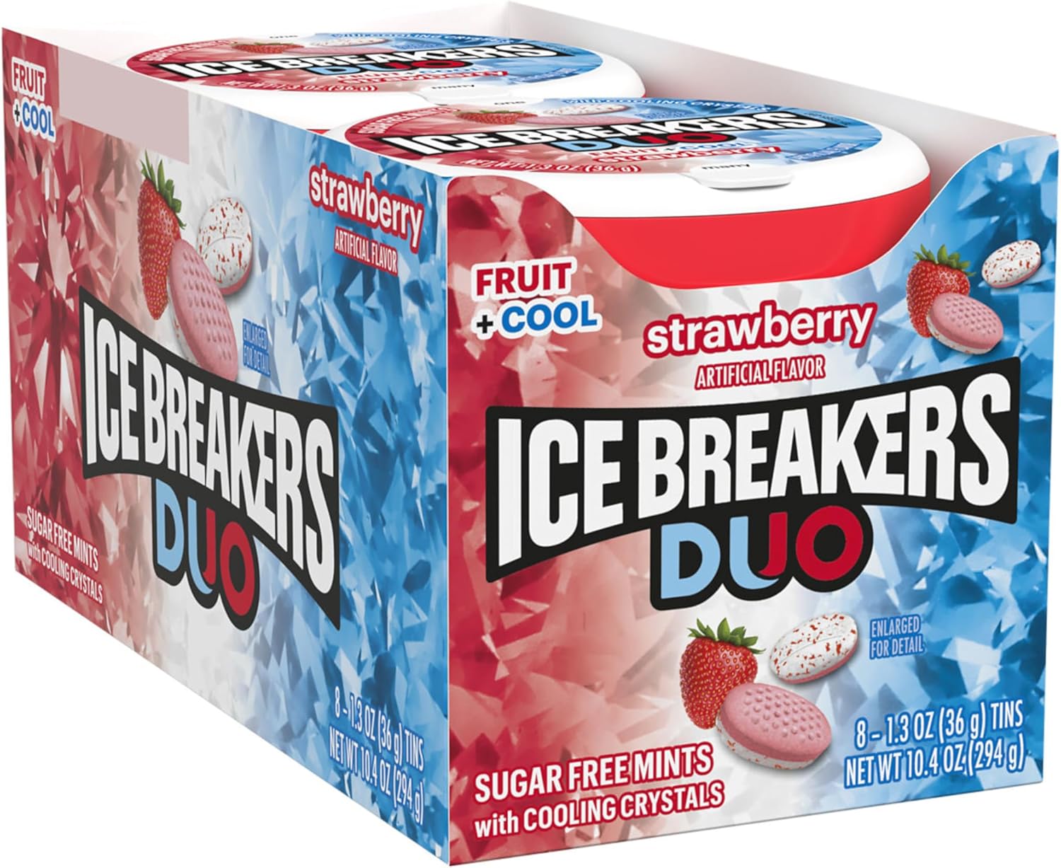 Ice Breakers Duo Strawberry Sugar-Free Mints - (8x36g)