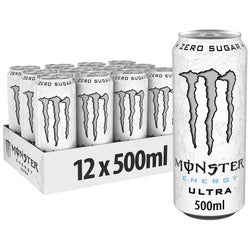 Monster Energy Ultra White Zero Sugar Energy Drink Cans – (12 x 500ml)