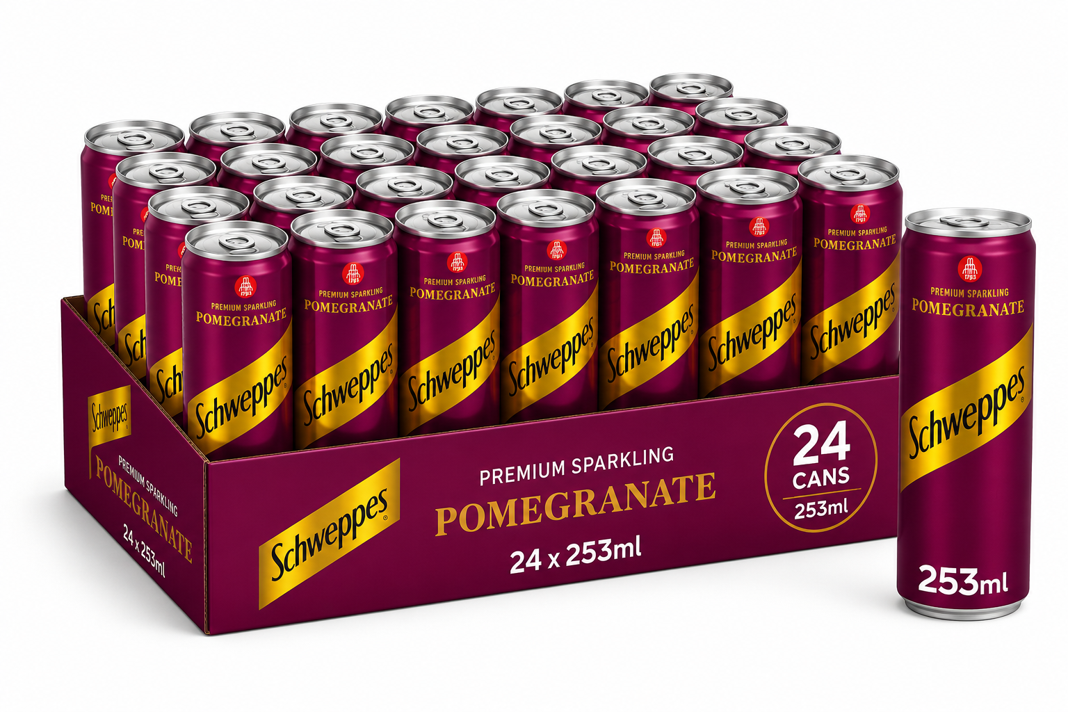Schweppes Sparkling Pomegranate Drink – (24×250ml)